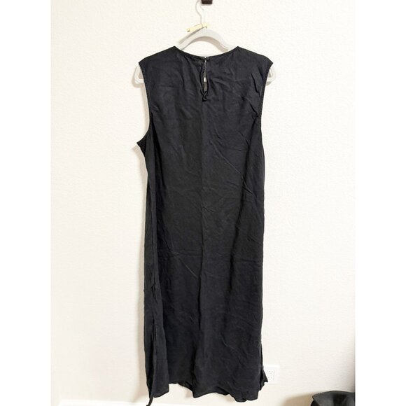 J.Crew Carolyn Dress In Linen Sleeveless Keyhole Back Relaxed Fit Black Size XXL - Picture 3 of 9
